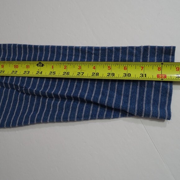 Johnnie-O Hangin Out Blue Striped Long Sleeve Henley Shirt Men Size XL Cotton - Picture 11 of 13